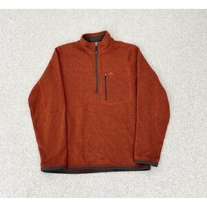 Y2K Nike ACG Fleece Pullover Shirt Mens Small Orange 1/4 Zip Thermal Hiking Top